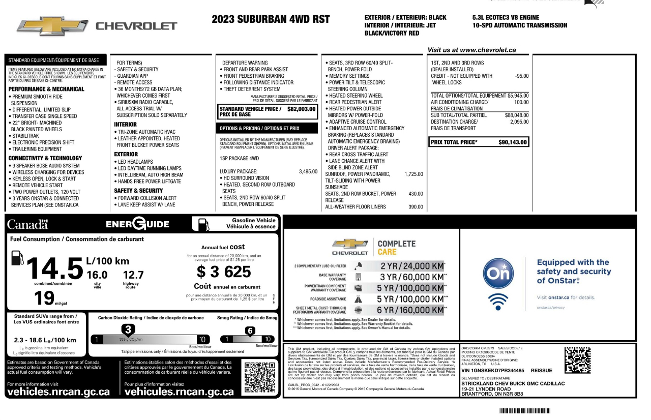 Chevrolet Suburban RST 4WD 2023