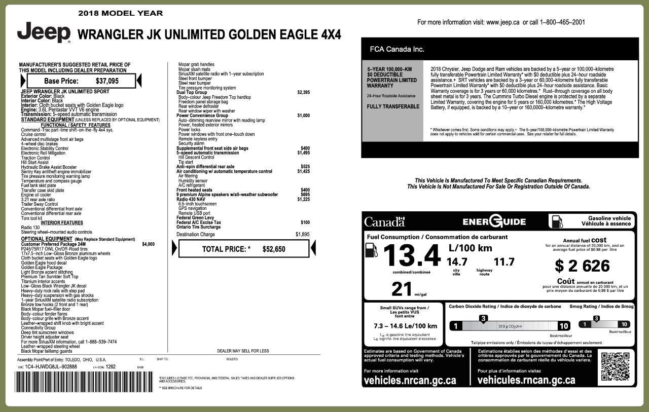 Jeep Wrangler JK  2018