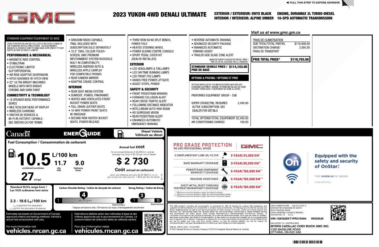 GMC Yukon Denali Ultimate 4WD 2023