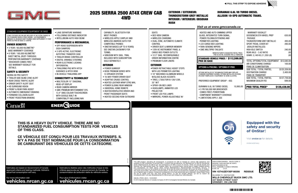 GMC Sierra 2500HD AT4X Crew Cab 4WD 2025