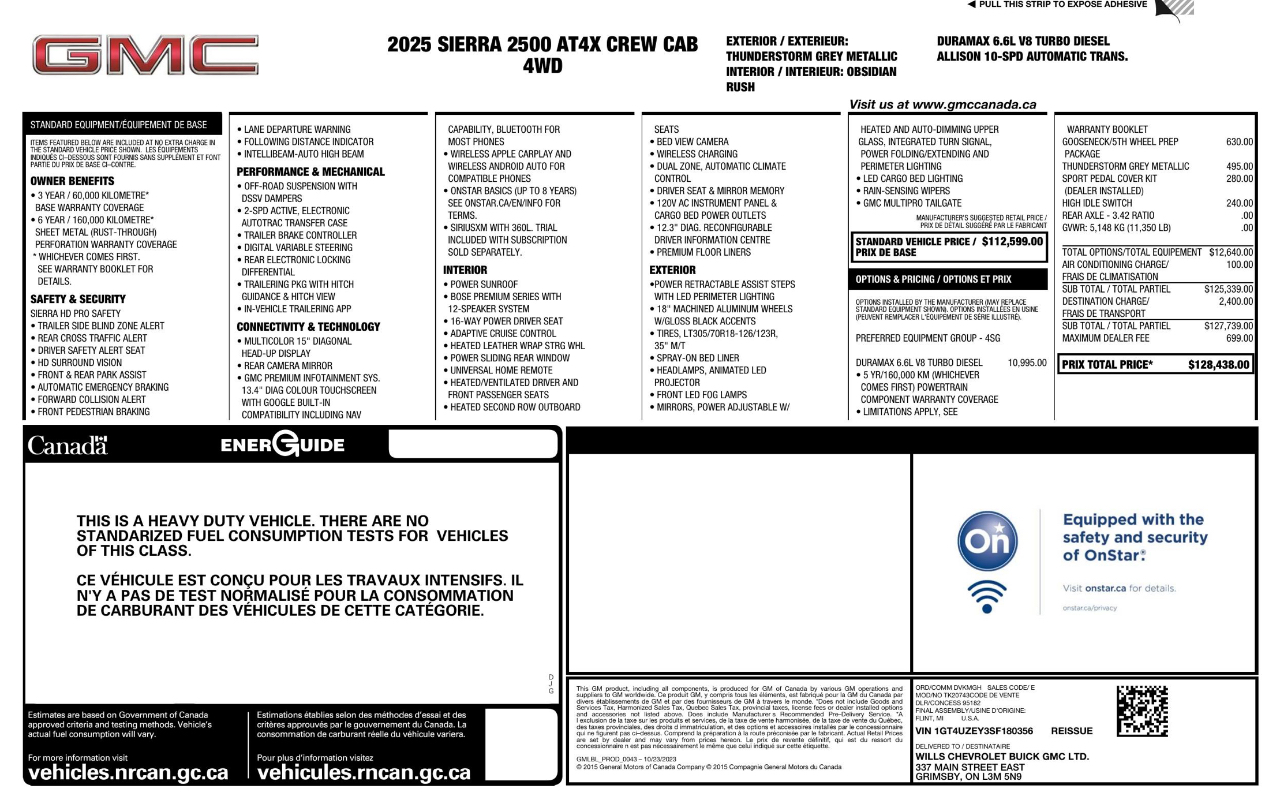 GMC Sierra 2500HD AT4X Crew Cab 4WD 2025