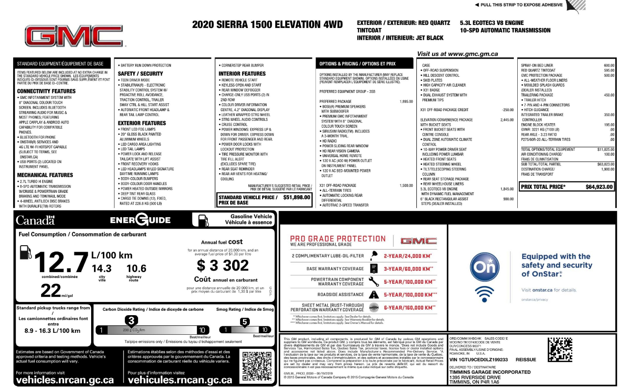 GMC Sierra 1500 Elevation Crew Cab 4WD 2020