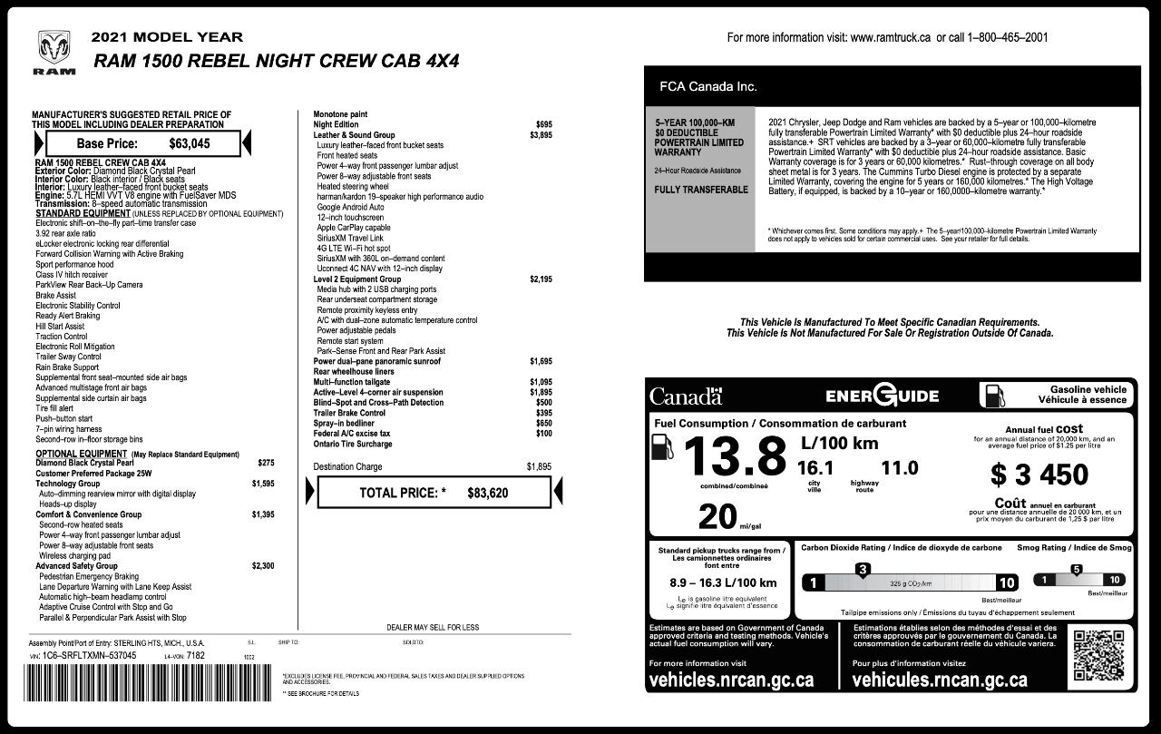 RAM 1500 Rebel Crew Cab 4WD 2021