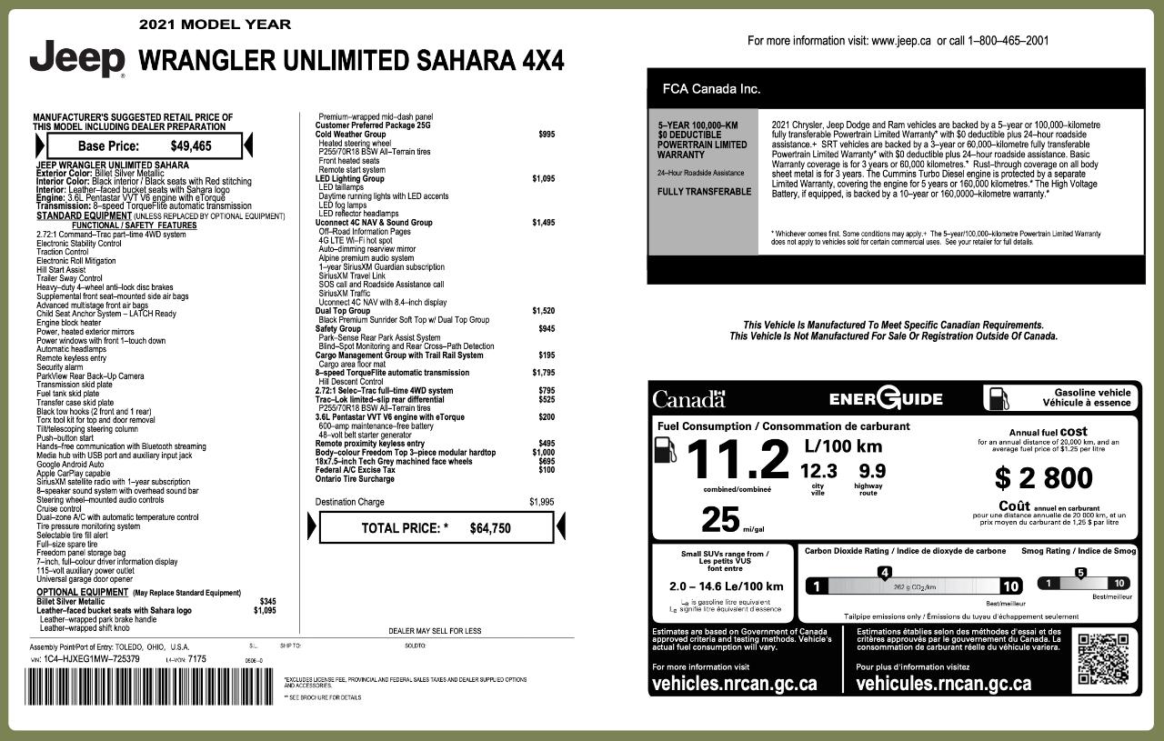 Jeep Wrangler Unlimited Sahara 4WD 2021