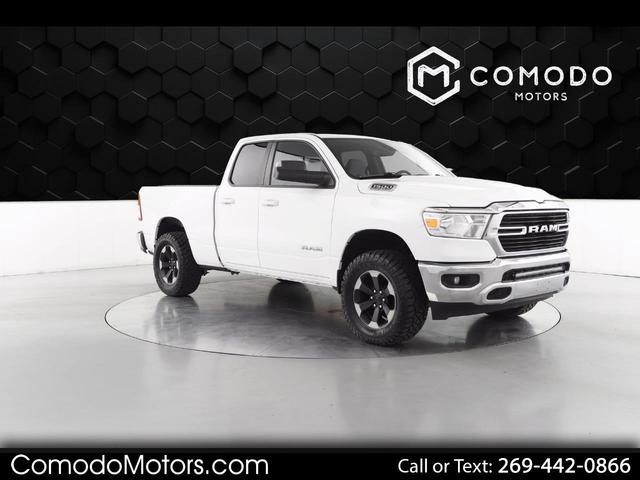 White 2021 RAM 1500 Big Horn Quad Cab 4WD Pickup Truck Four-Wheel Drive Automatic