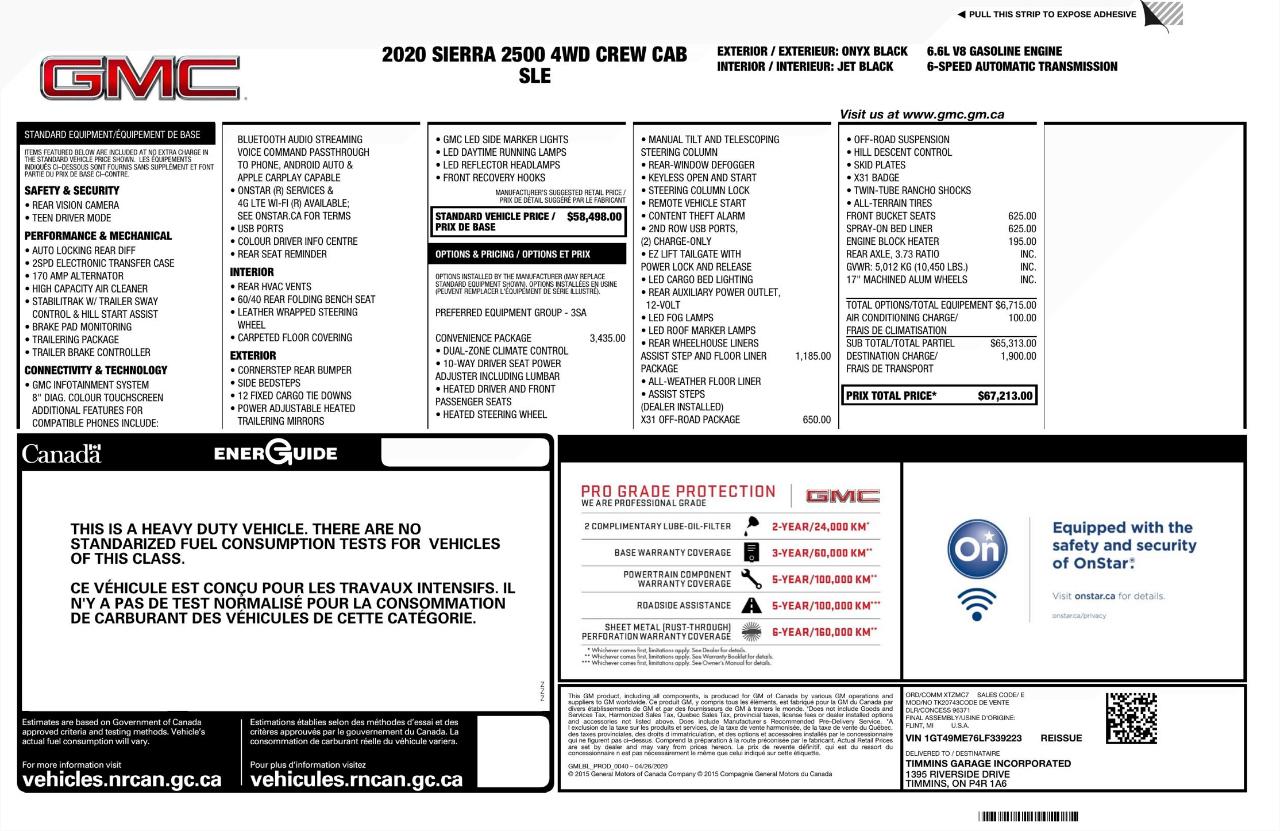 GMC Sierra 2500 SLE Crew Cab 4WD 2020