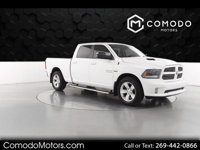 White 2015 RAM 1500 Sport Crew Cab 4WD Pickup Truck Four-Wheel Drive Automatic