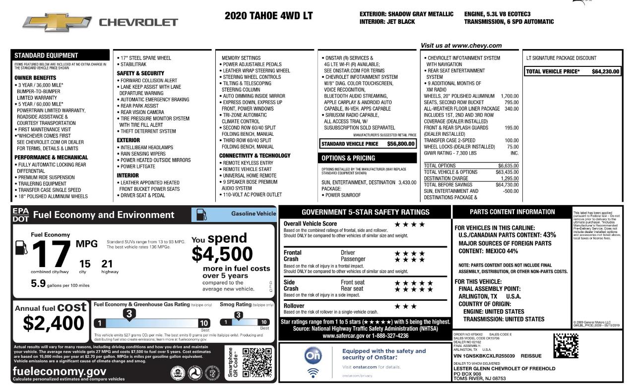 Chevrolet Tahoe LT 4WD 2020