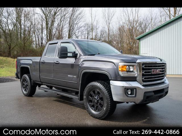 Gray 2015 GMC Sierra 2500HD SLE Double Cab SB 4WD Pickup Truck Four-Wheel Drive Automatic