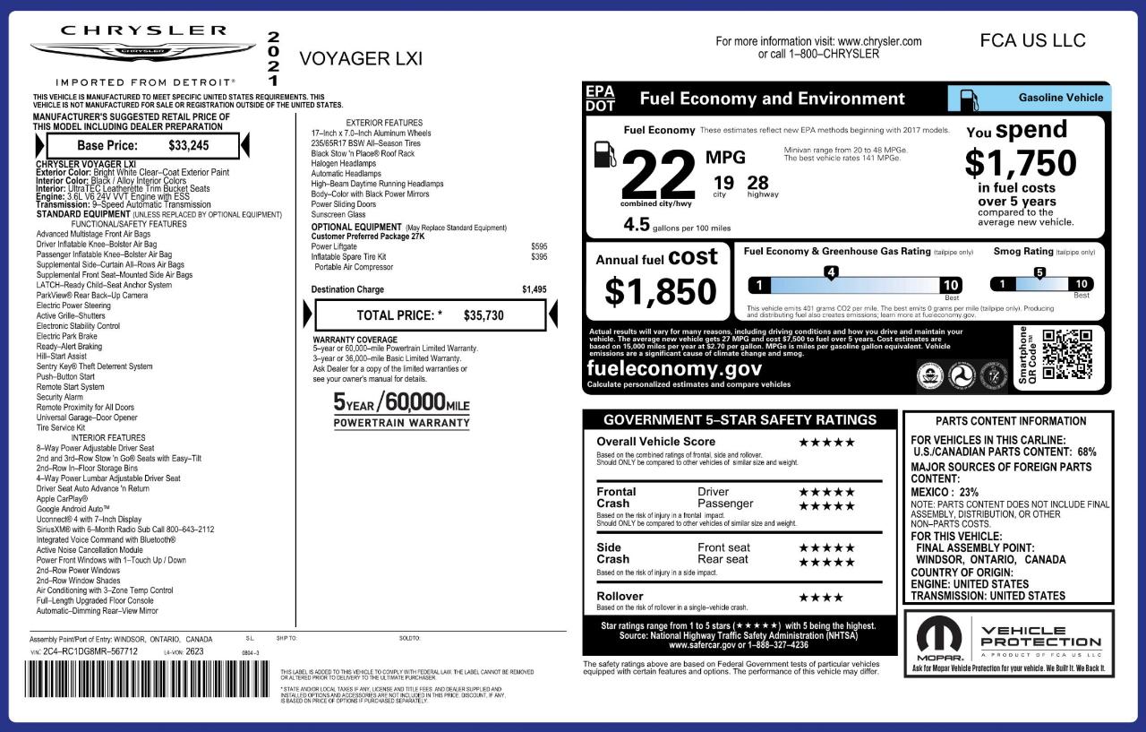 Chrysler Voyager LXI 2021