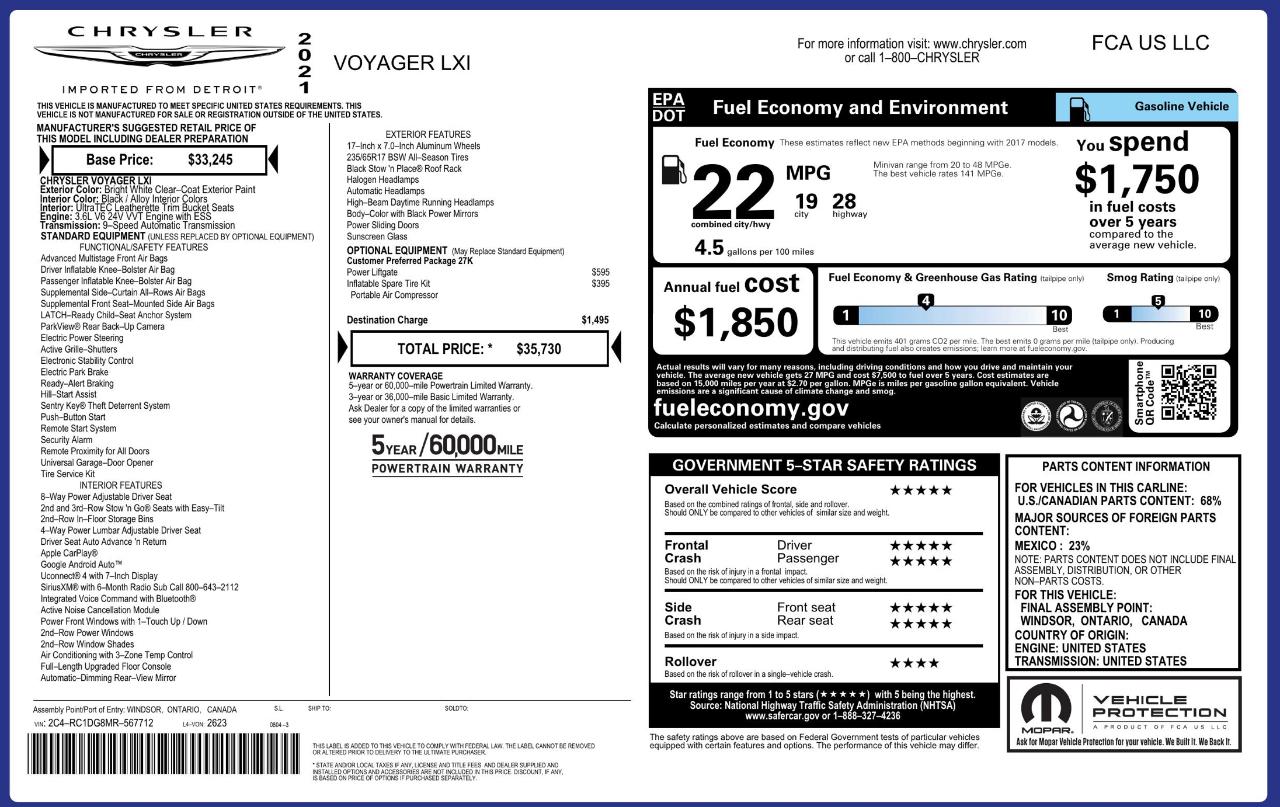 Chrysler Voyager LXI 2021