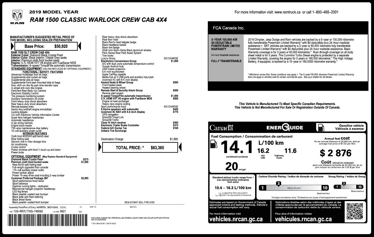 RAM 1500 Classic  2019