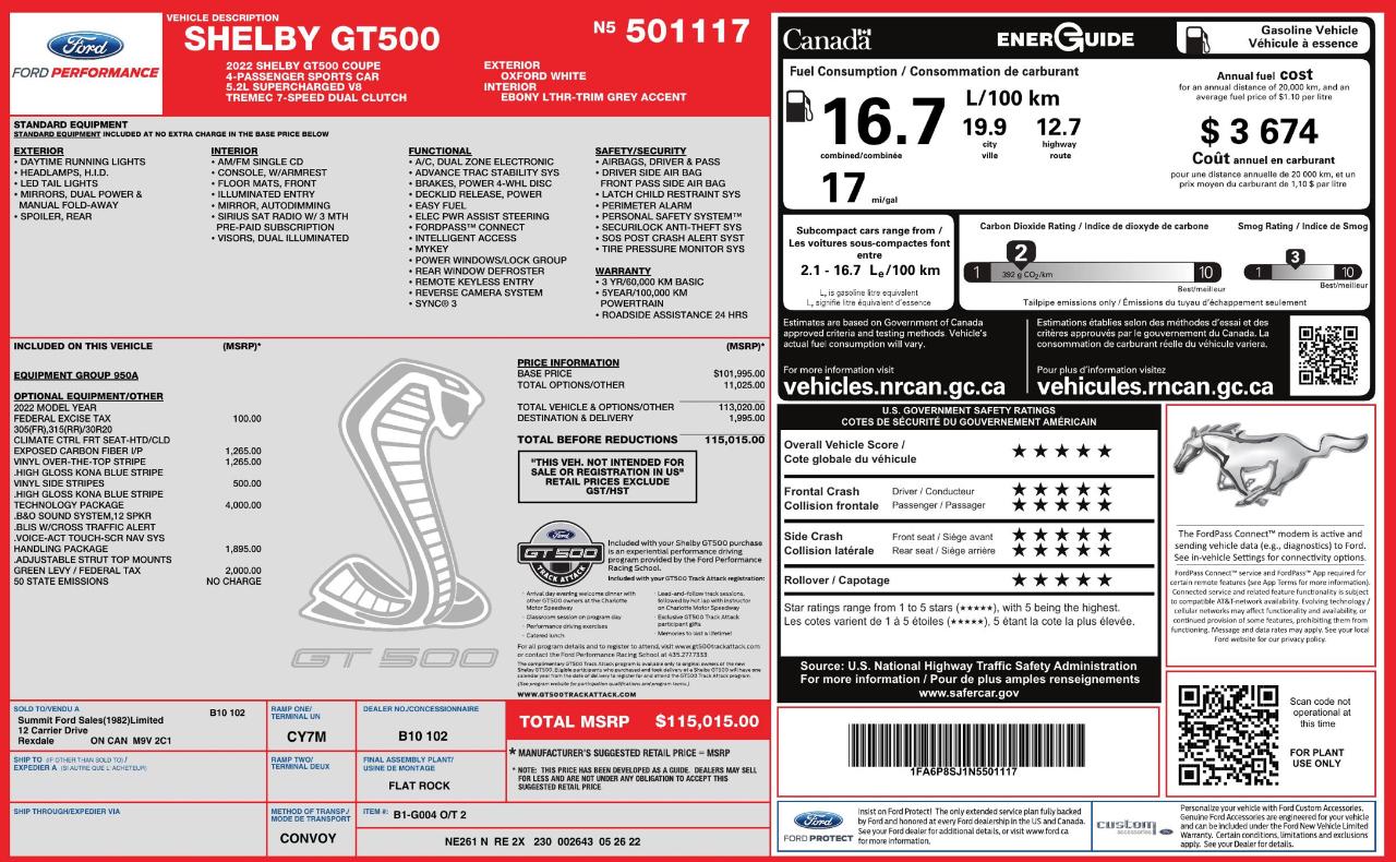 Ford Shelby GT500 Coupe 2022
