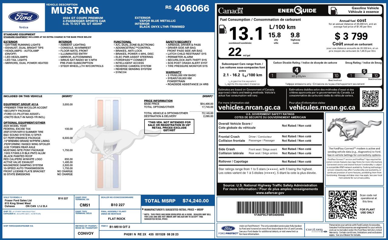 Ford Mustang GT Coupe 2024