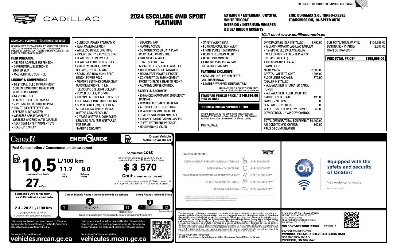 Cadillac Escalade Sport Platinum AWD 2024