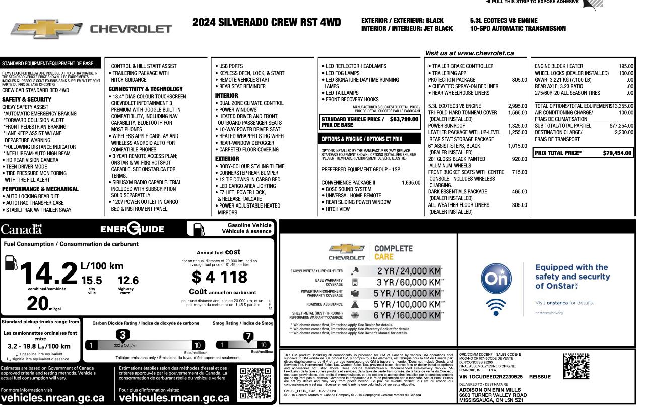Chevrolet Silverado 1500 RST Crew Cab 4WD 2024