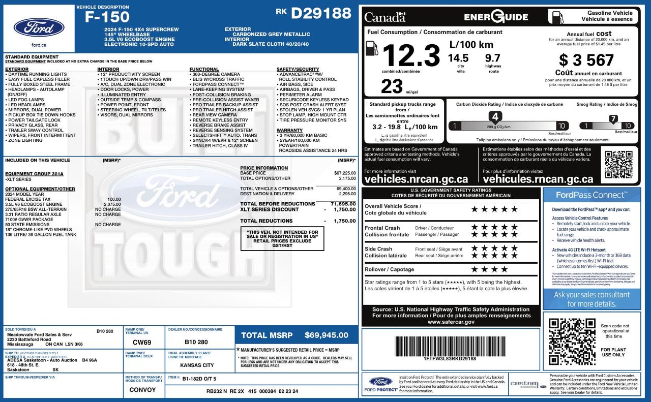 Ford F150 XLT Supercrew 4WD 2024