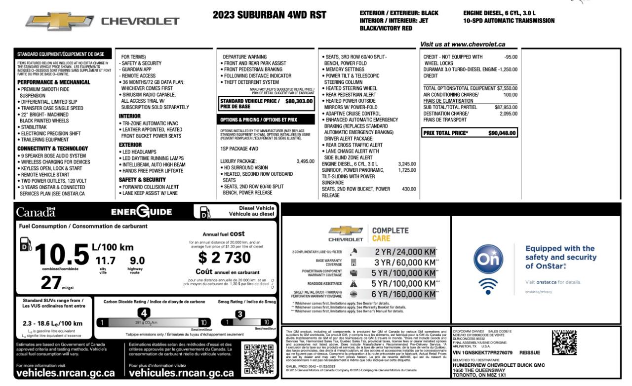 Chevrolet Suburban RST 4WD 2023
