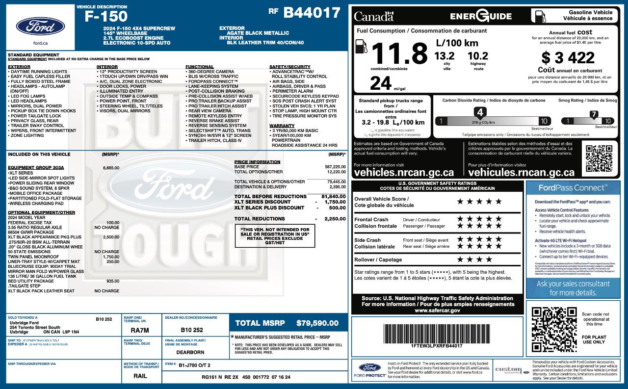 Ford F150 XLT Supercrew 4WD 2024