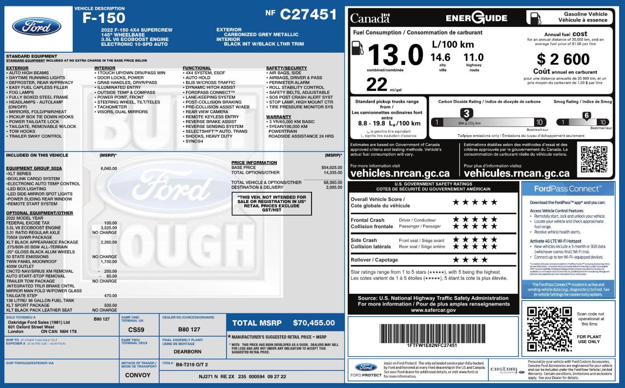 Ford F150 XLT Supercrew 4WD 2022