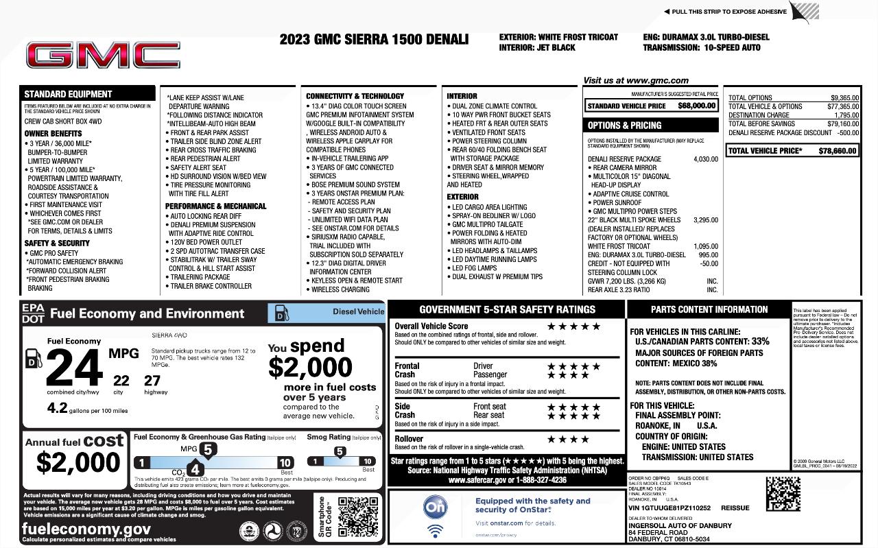 GMC Sierra 1500 Denali Crew Cab 4WD 2023