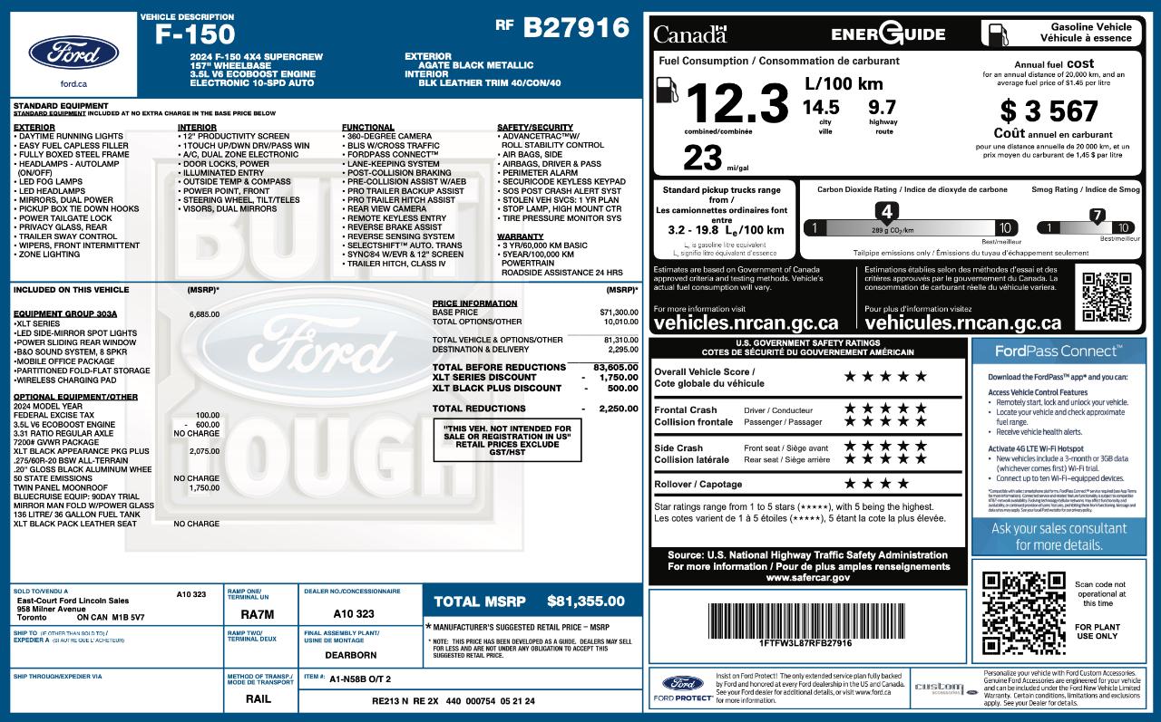 Ford F150 XLT Supercrew 4WD 2024