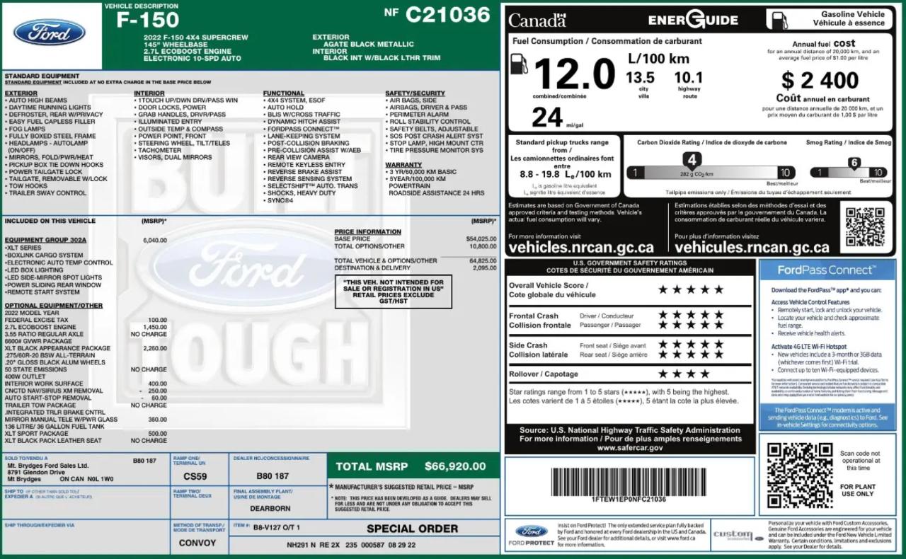 Ford F150 XLT Supercrew 4WD 2022