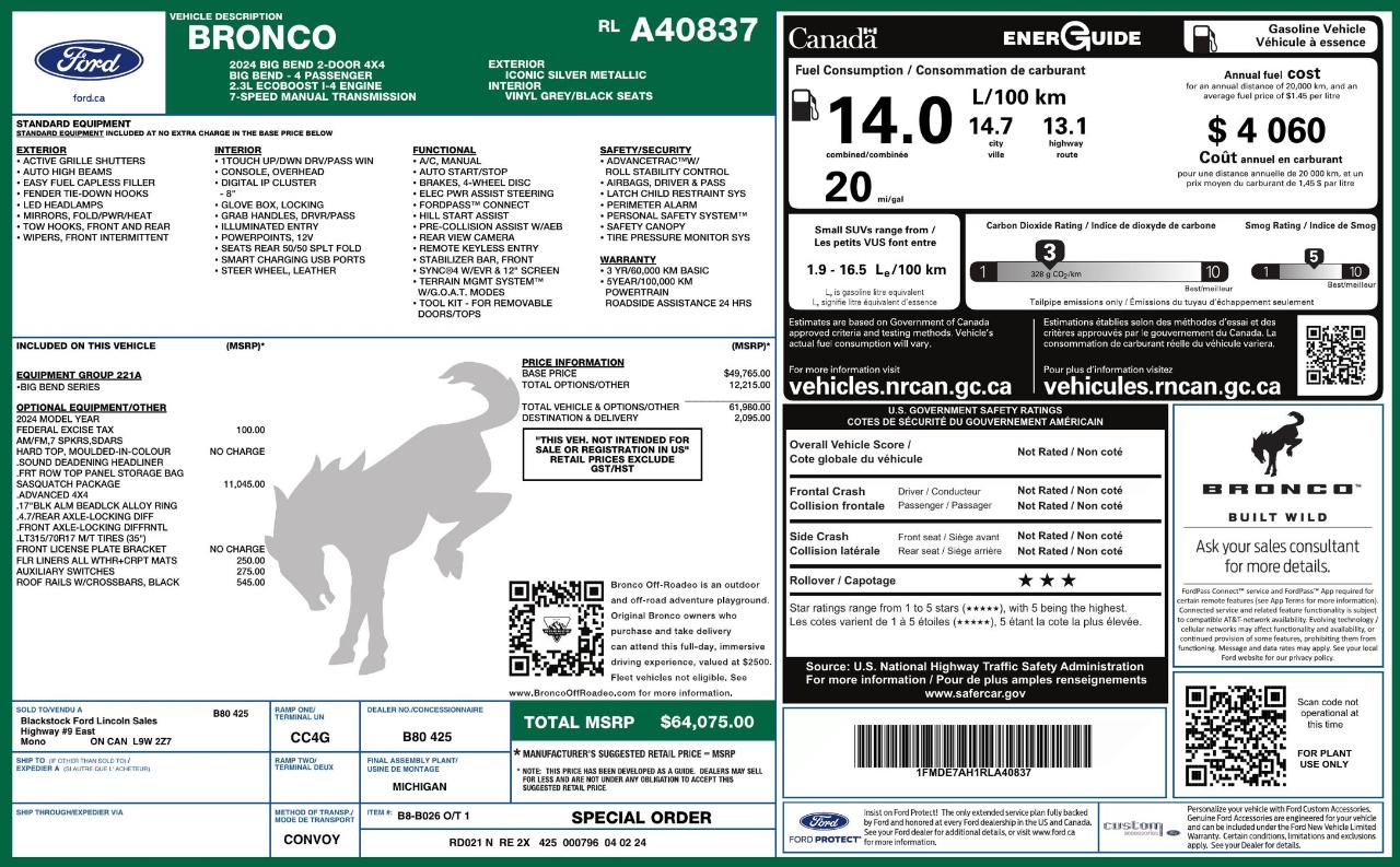 Ford Bronco Big Bend 2-Door 2024