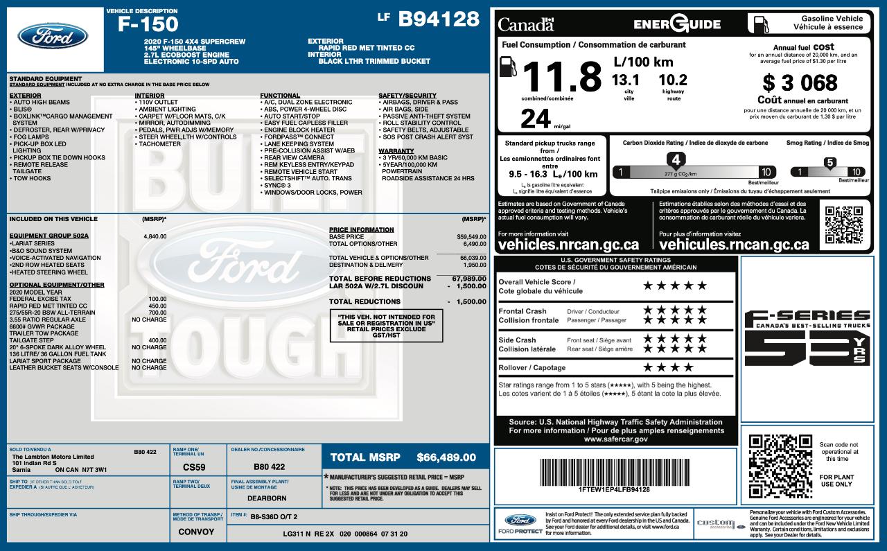 Ford F150 Lariat Supercrew 4WD 2020