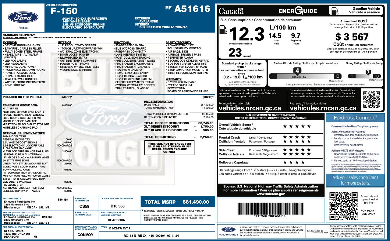 Ford F150 XLT Supercrew 4WD 2024