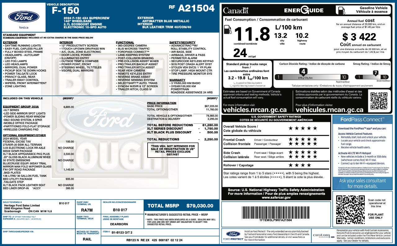 Ford F150 XLT Supercrew 4WD 2024
