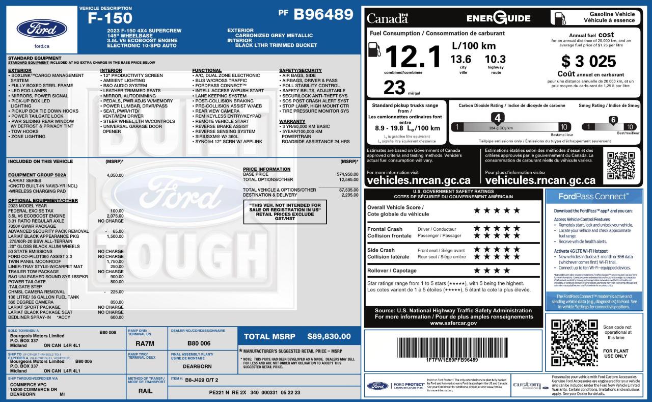 Ford F150 Lariat Supercrew 4WD 2023