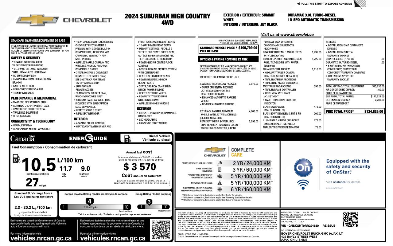 Chevrolet Suburban High Country 4WD 2024