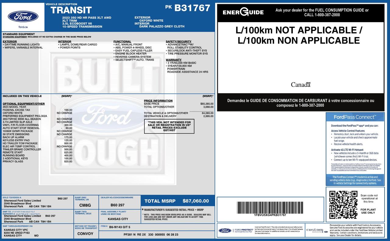 Ford Transit 350 Wagon HD High Roof XLT Sliding Pass. 148 WB EL 2023
