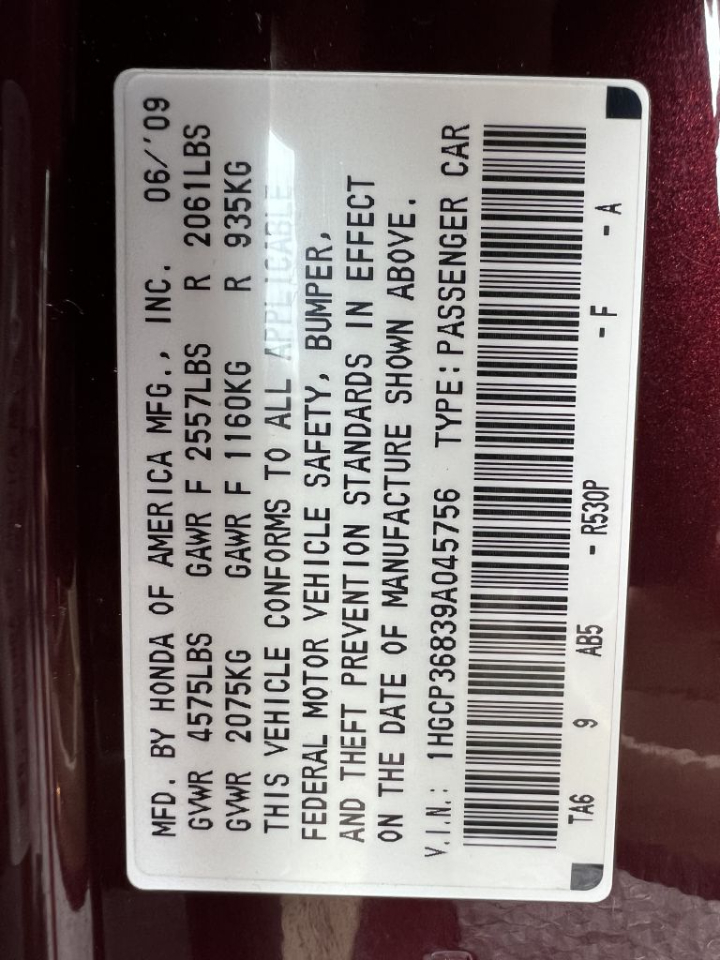 Honda Accord EX-L V-6 Sedan AT 2009