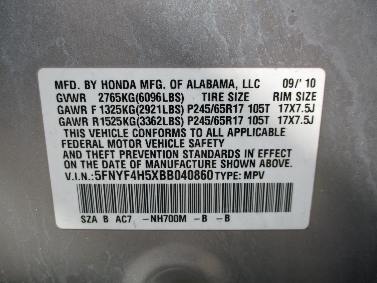 Honda Pilot EX-L 4WD 2011