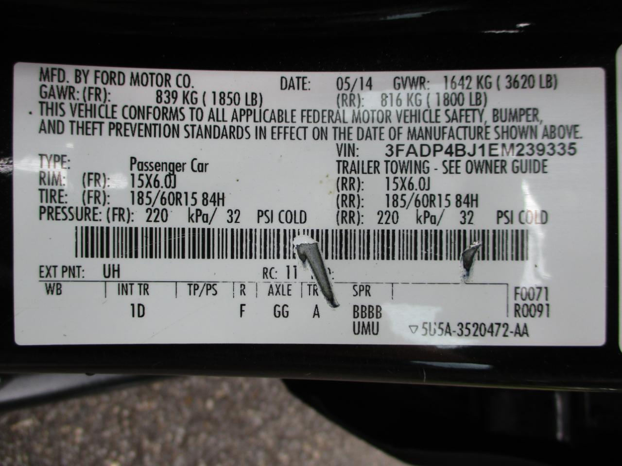 Ford Fiesta SE Sedan 2014