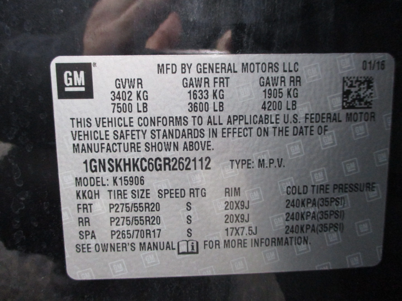 Chevrolet Suburban LT 4WD 2016