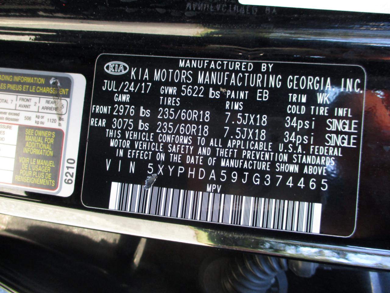Kia Sorento EX V6 AWD 2018