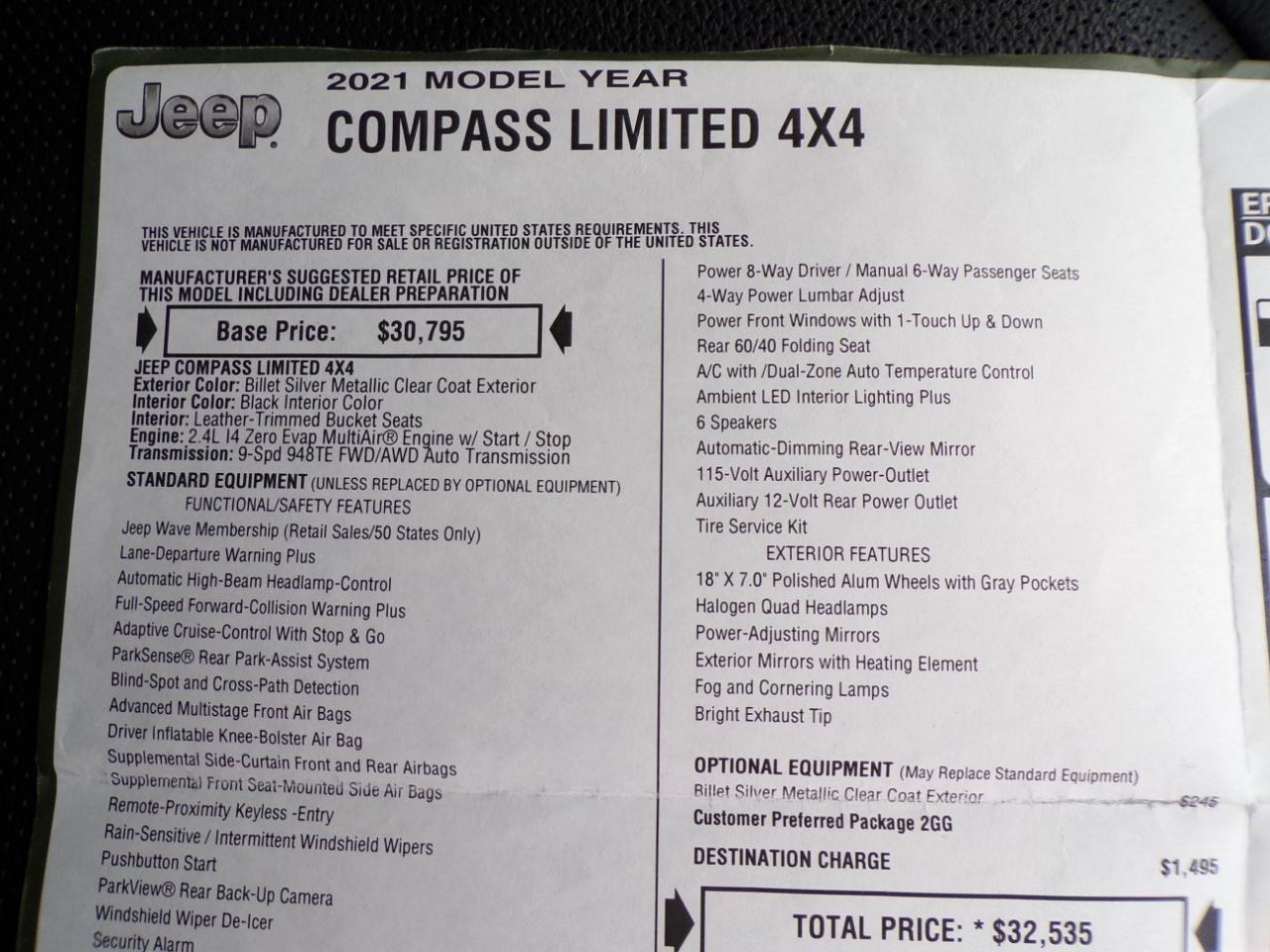 Jeep Compass Limited 4x4 2021