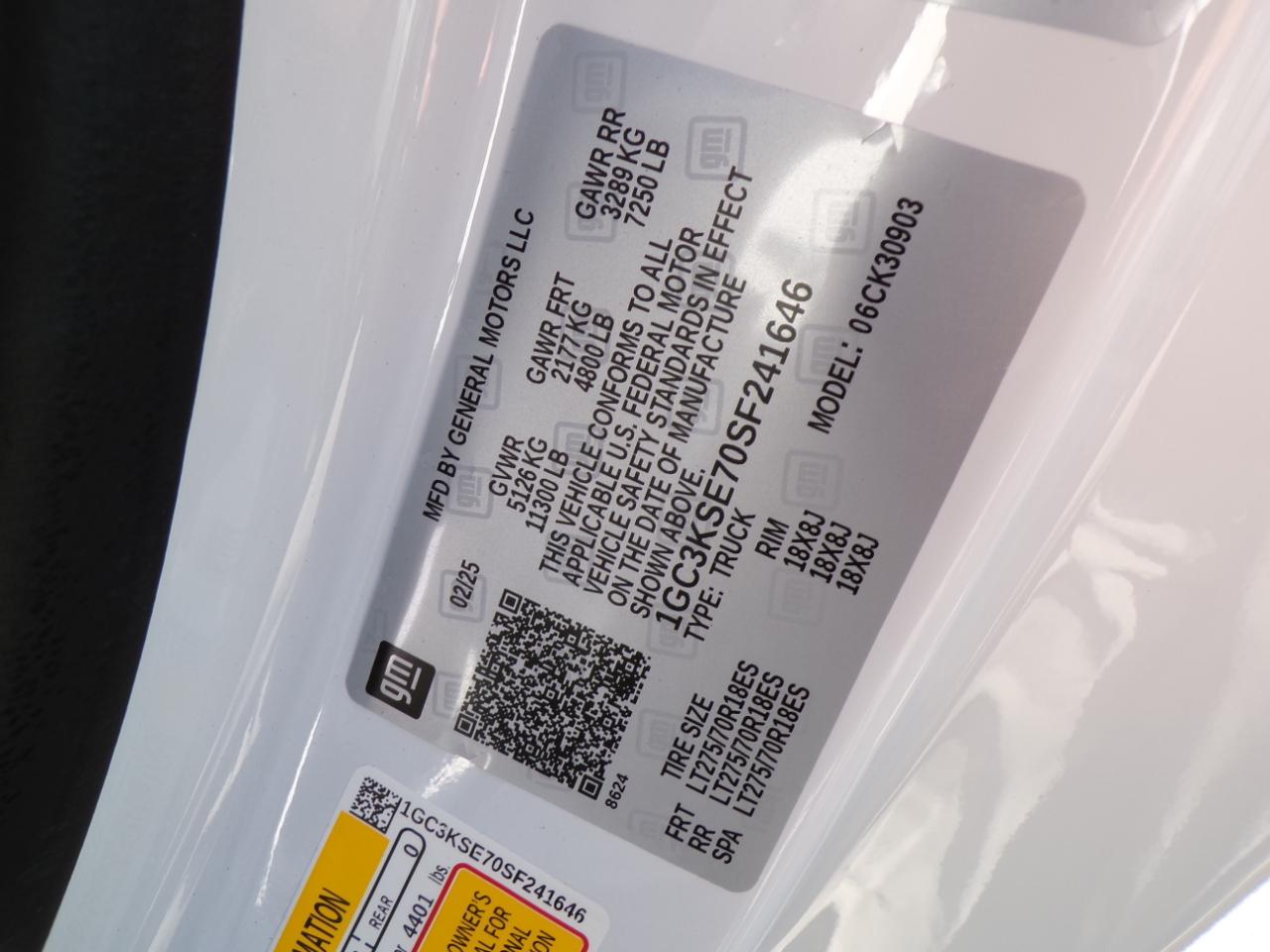 Chevrolet Silverado 3500HD 4WD Reg Cab 142" Work Truck 2025