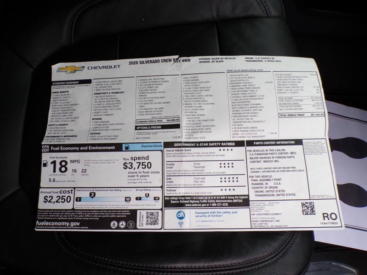 Chevrolet Silverado 1500 4WD Crew Cab 147" RST 2020