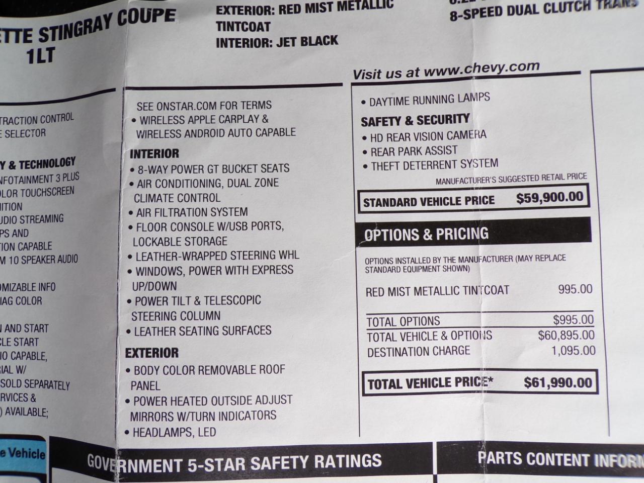 Chevrolet Corvette 2dr Stingray Cpe w/1LT 2021