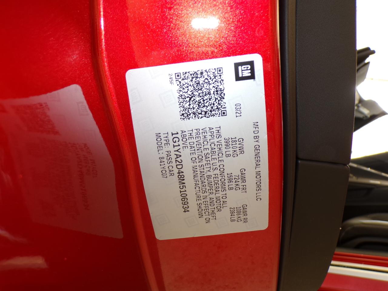 Chevrolet Corvette 2dr Stingray Cpe w/1LT 2021