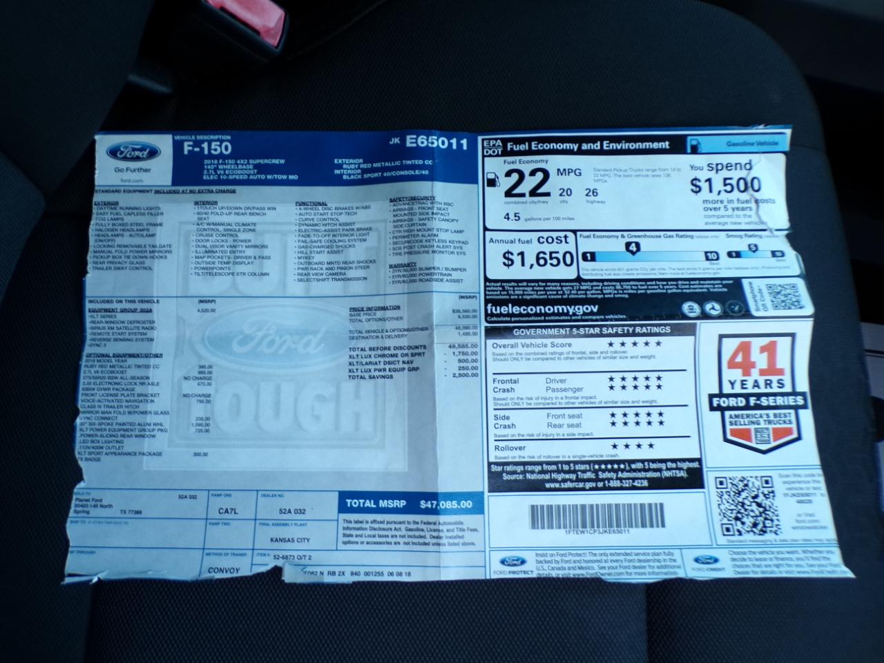 Ford F-150 XLT 2WD SuperCrew 6.5' Box 2018