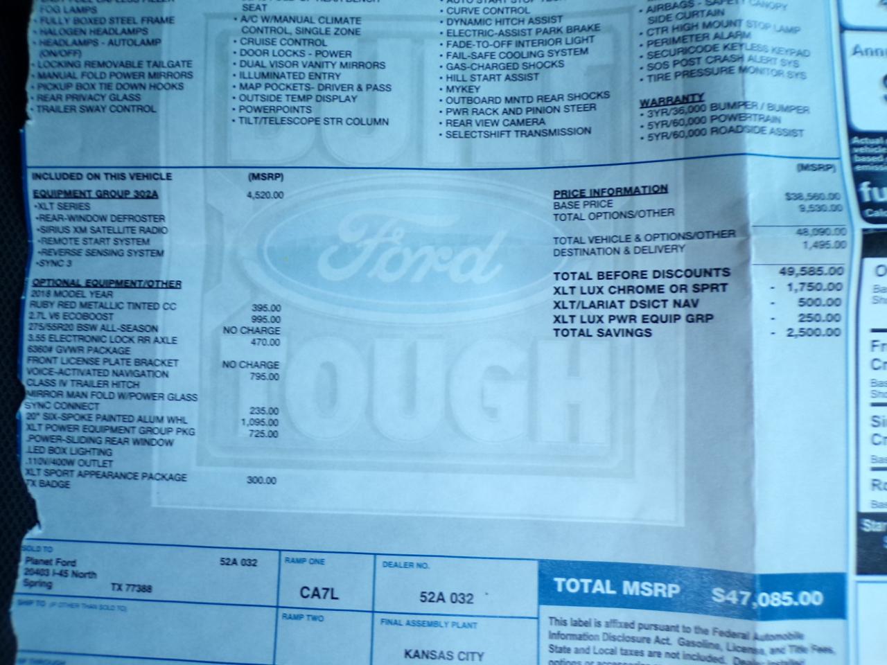 Ford F-150 XLT 2WD SuperCrew 6.5' Box 2018