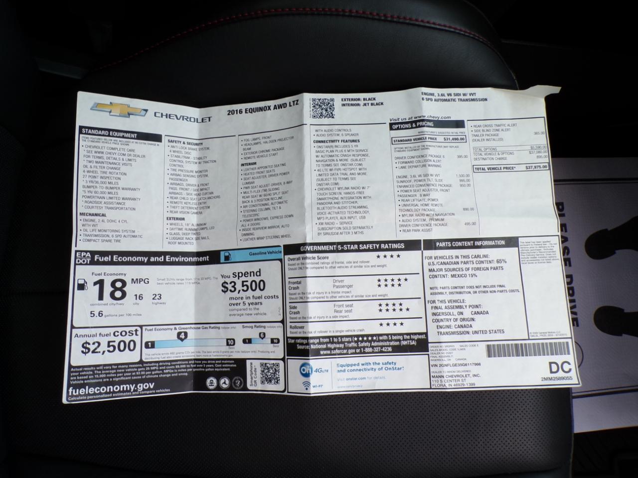 Chevrolet Equinox AWD 4dr LTZ 2016