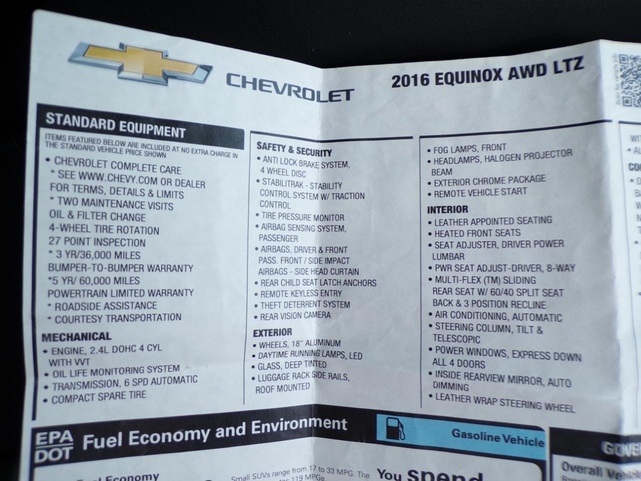 Chevrolet Equinox AWD 4dr LTZ 2016