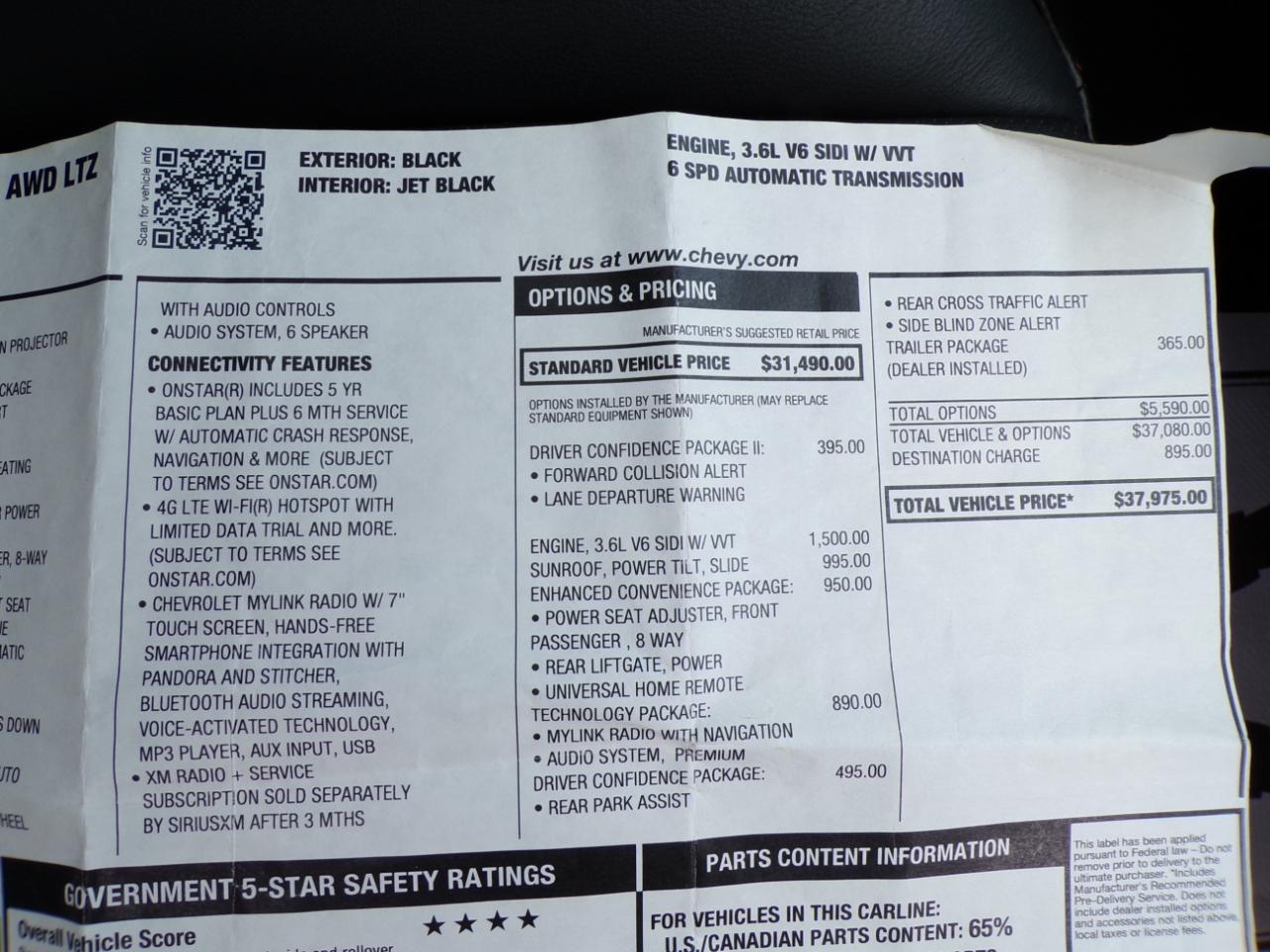 Chevrolet Equinox AWD 4dr LTZ 2016