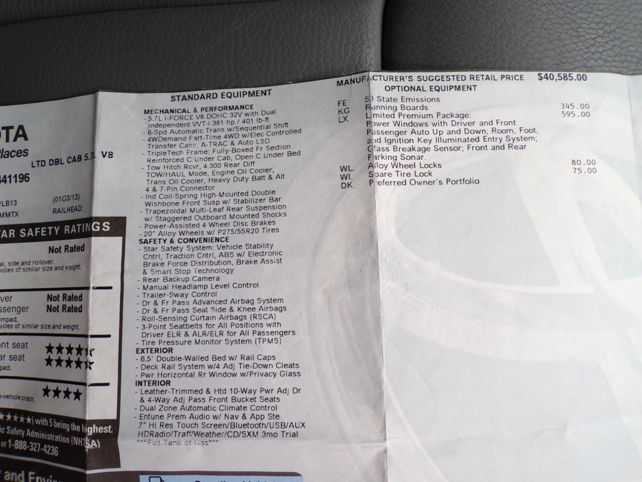 Toyota Tundra 4WD Truck Double Cab 5.7L FFV V8 6-Spd AT LTD (Natl) 2015